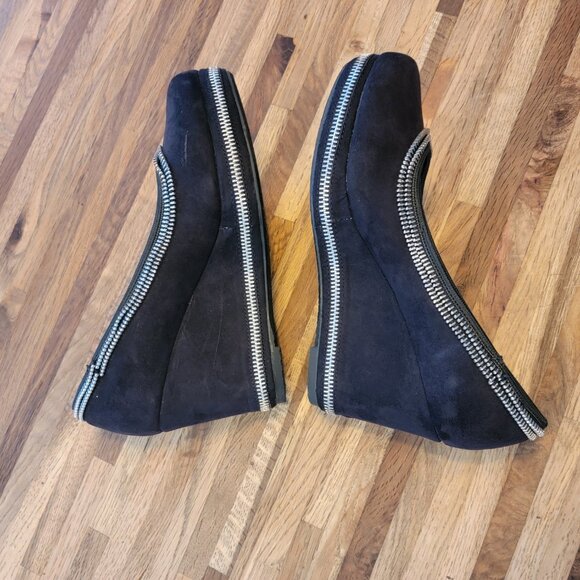 Michael Kors Sherry Pump Women's Black Suede Zipper Wedge Euro Size 36 - Picture 6 of 14